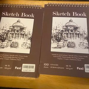 Two 9x12 sketch books, top spiral bound brand new. (2)